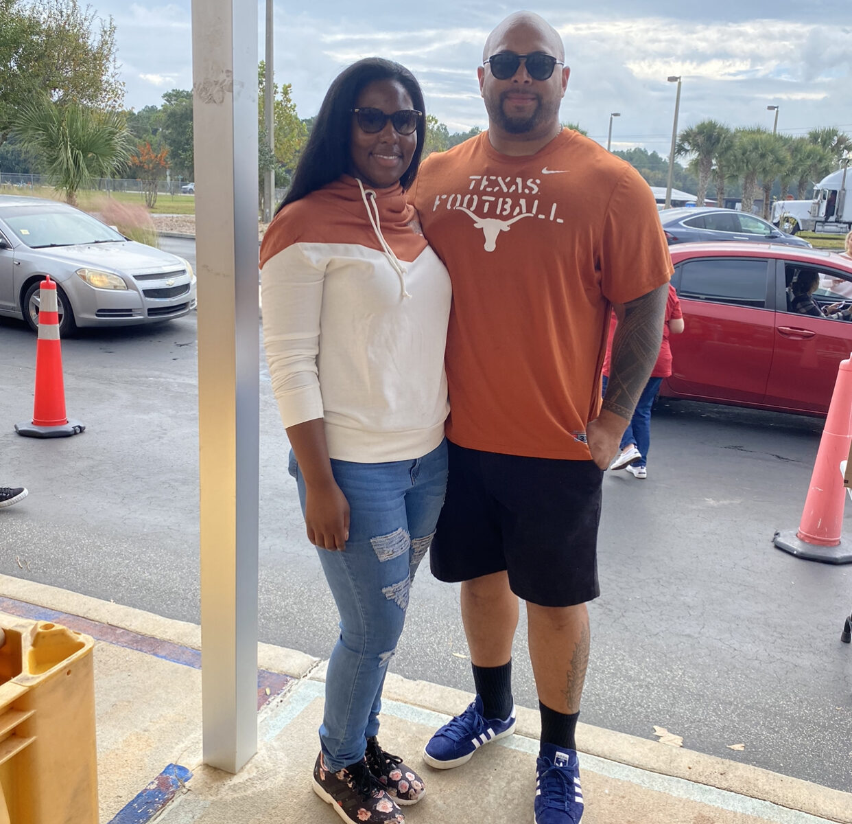 Roy & Wife Share a photo at food drive.